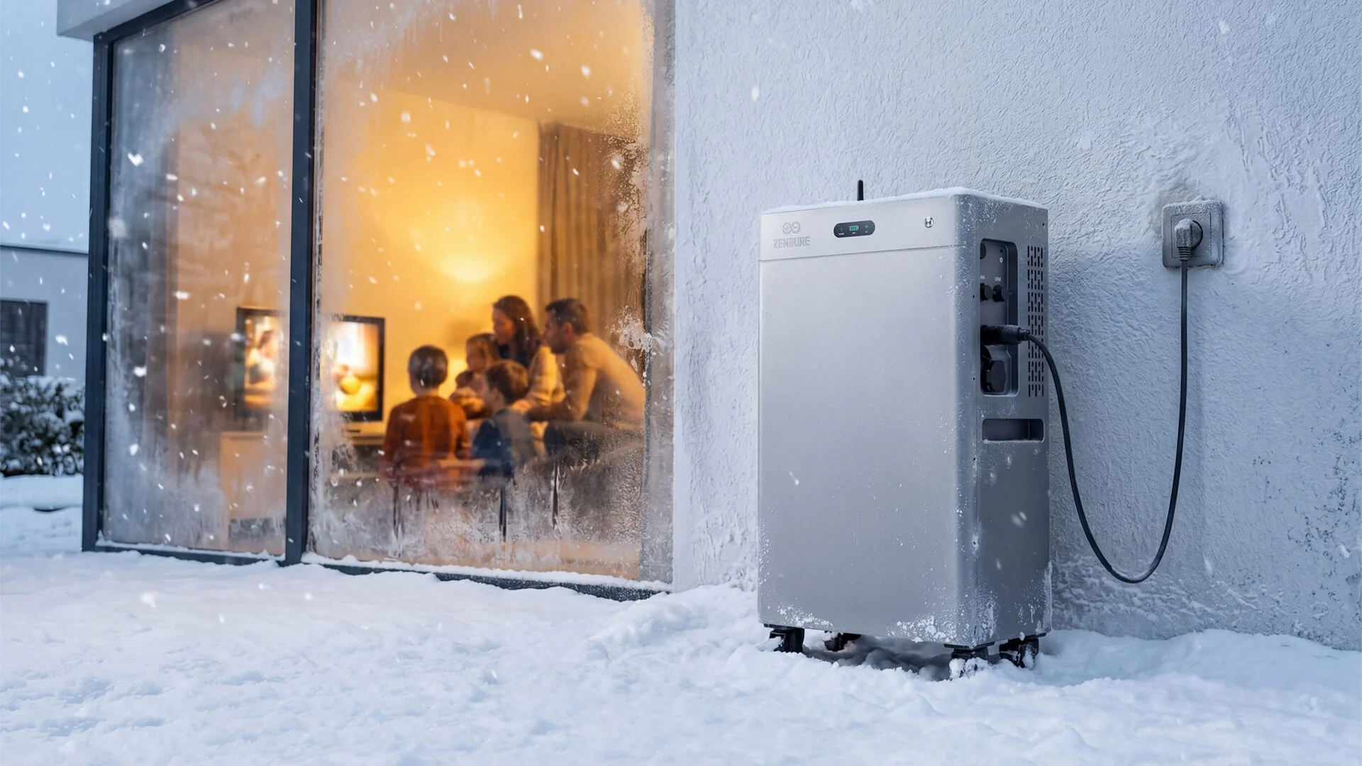 SolarFlow 3000 Mix AC+ fonctionnant dans la neige